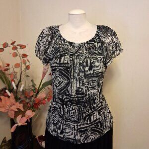 NWOT Nue Options Pleated Lined Tunic Well Tailored Quality Summer Blouse Top 10